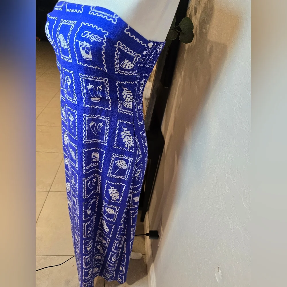 Paper Heart Australia Linen Blend Royal Blue Maxi Dress - Picture 3 of 6